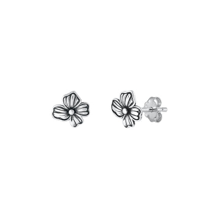 Silver Earrings - Flower