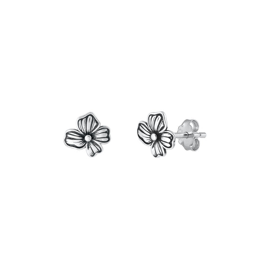 Silver Earrings - Flower