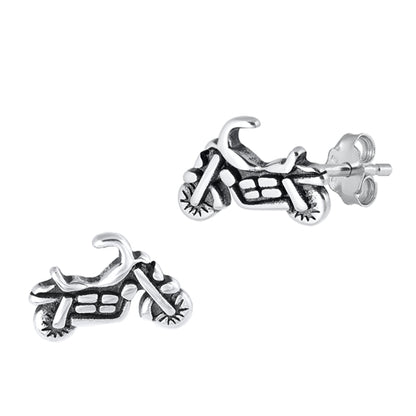 Silver Earrings - Motorcycle