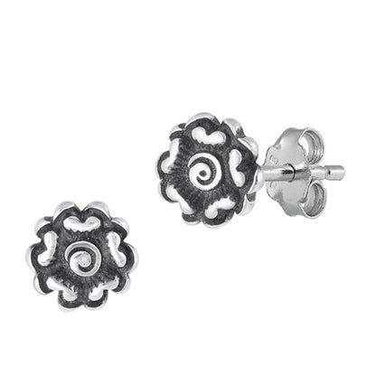 Silver Earrings - Flower