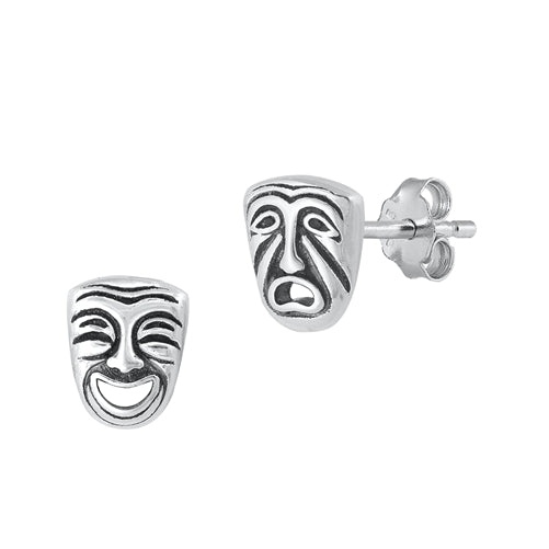 Silver Earrings - Drama Masks