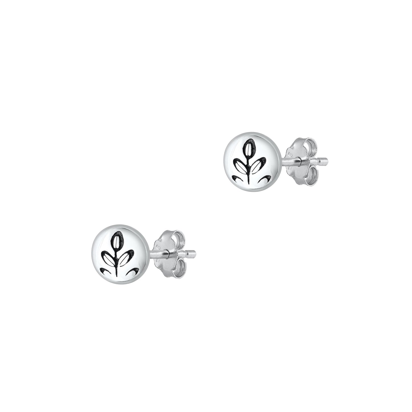 Silver Earrings - Plant