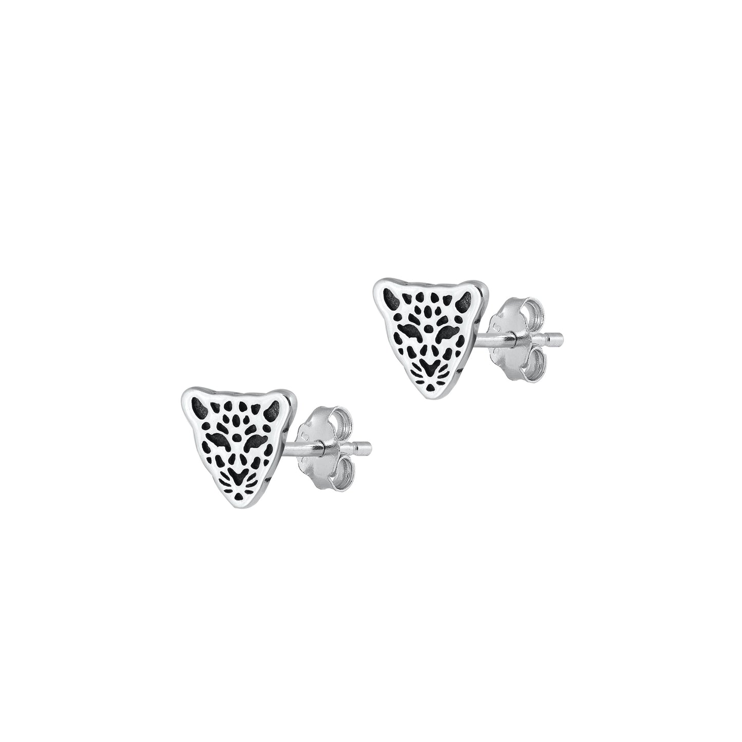 Silver Earrings - Cheetah