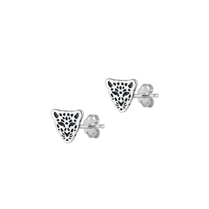 Silver Earrings - Cheetah