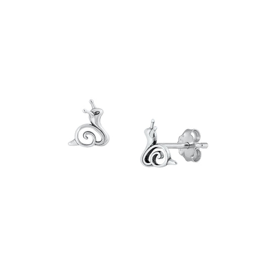 Silver Earrings - Snail