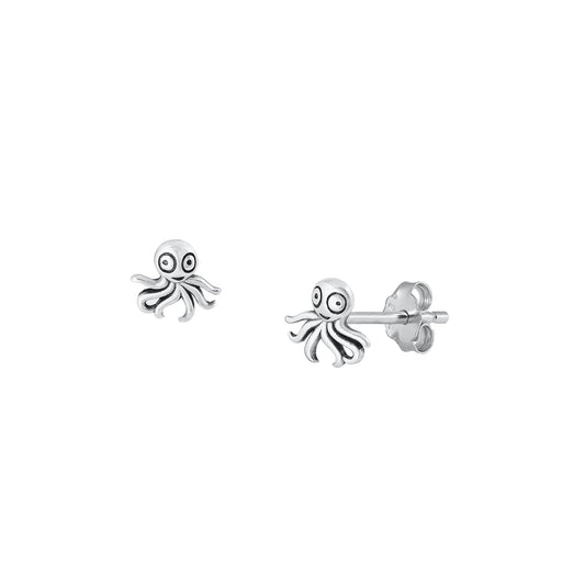 Silver Earrings - Octopus