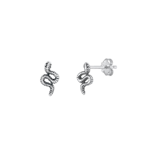 Silver Earrings - Snake