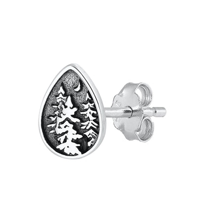 Silver Earrings - Tree
