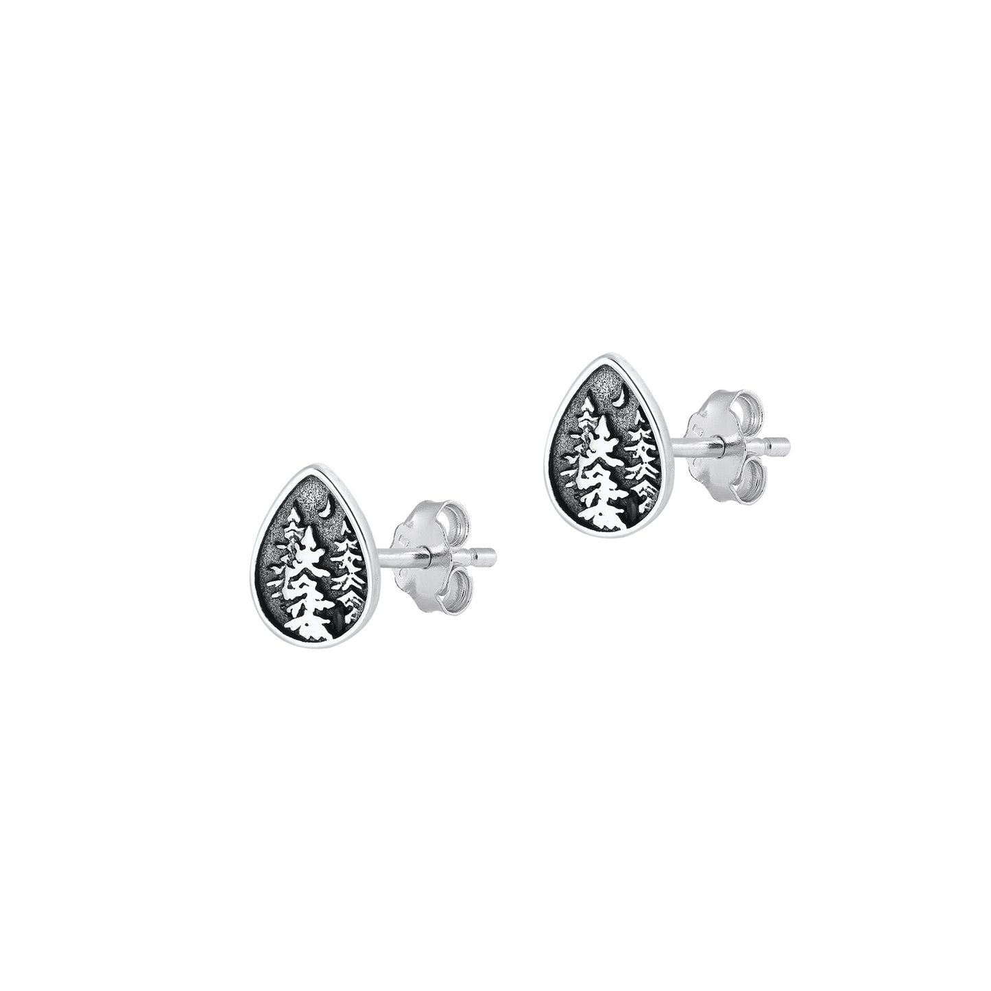 Silver Earrings - Tree