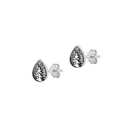 Silver Earrings - Tree