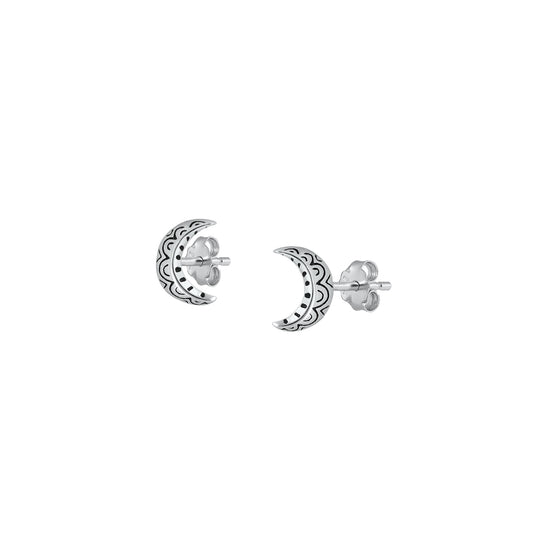 Silver Earrings - Crescent Moon