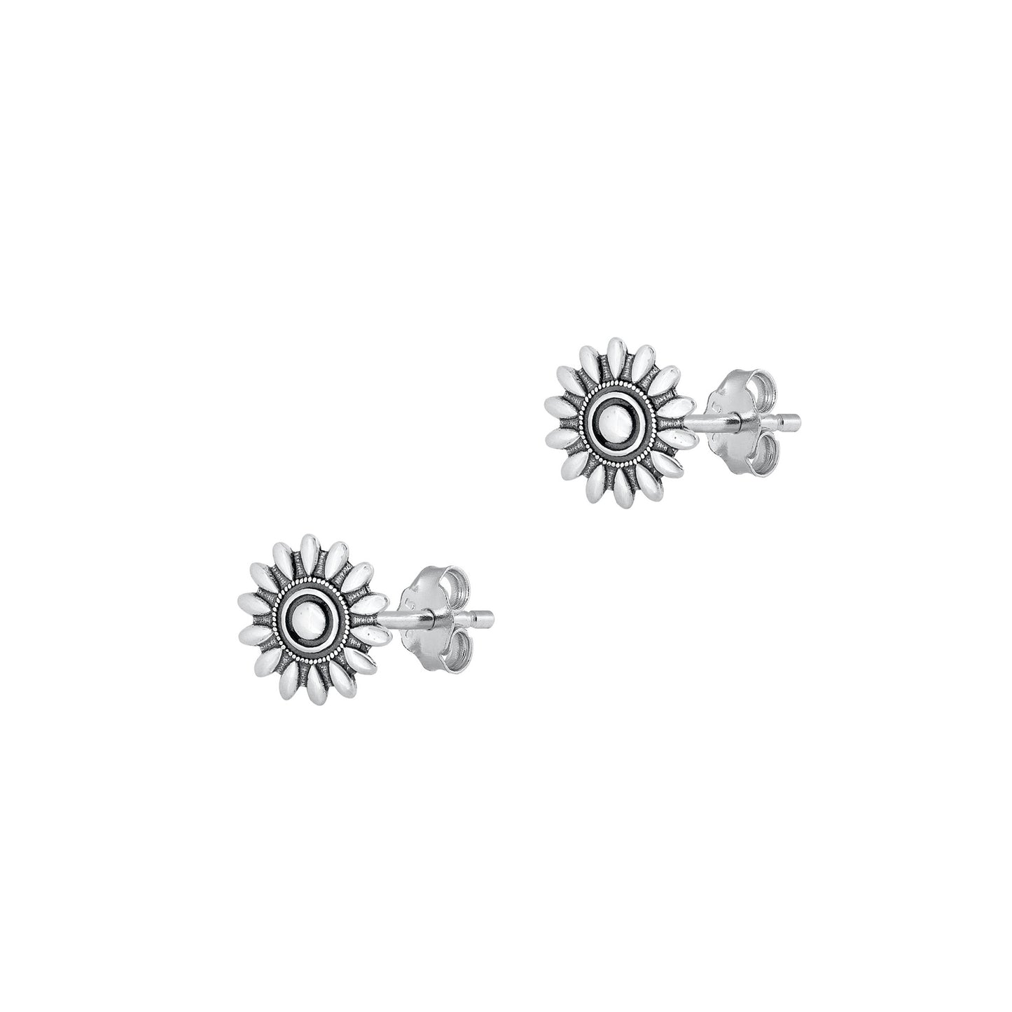 Silver Earrings - Flower