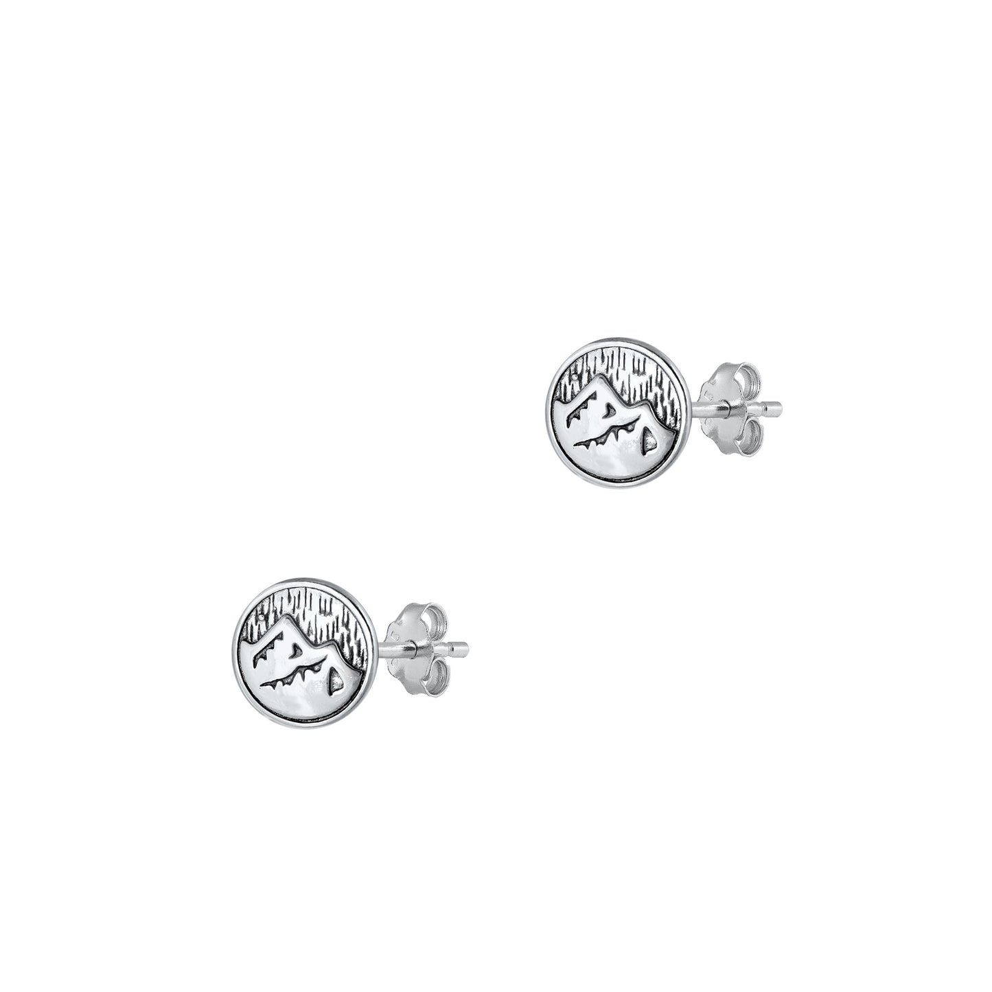 Silver Earrings - Mountain