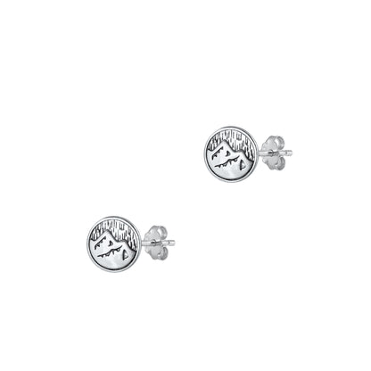 Silver Earrings - Mountain