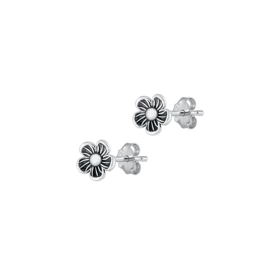 Silver Earrings - Flower