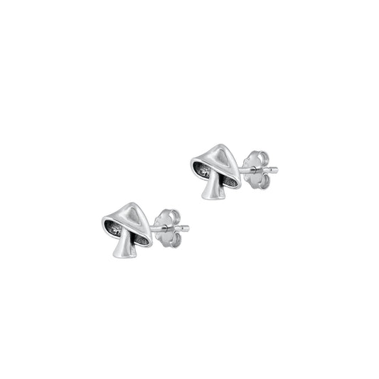 Silver Earrings - Mushroom