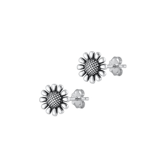 Silver Earrings - Flower