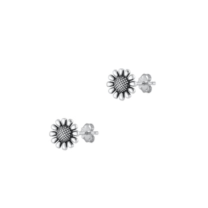 Silver Earrings - Flower