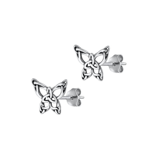 Silver Earrings - Celtic Butterfly