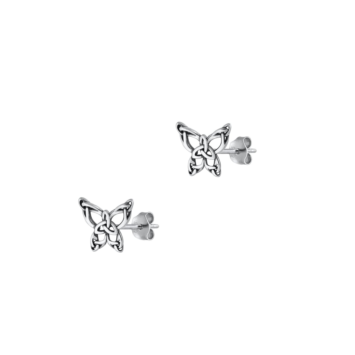Silver Earrings - Celtic Butterfly