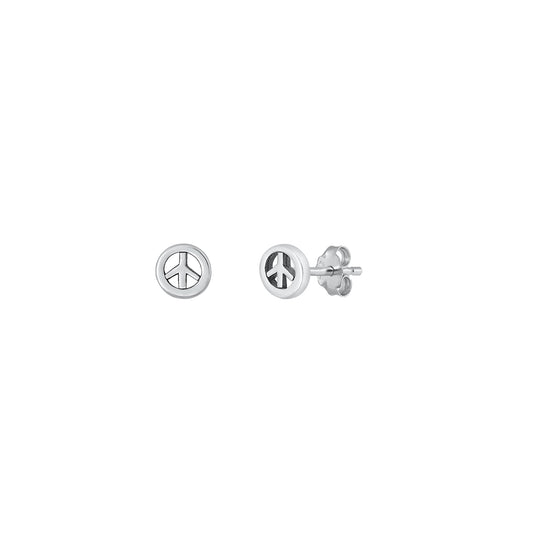 Silver Earrings - Peace Sign