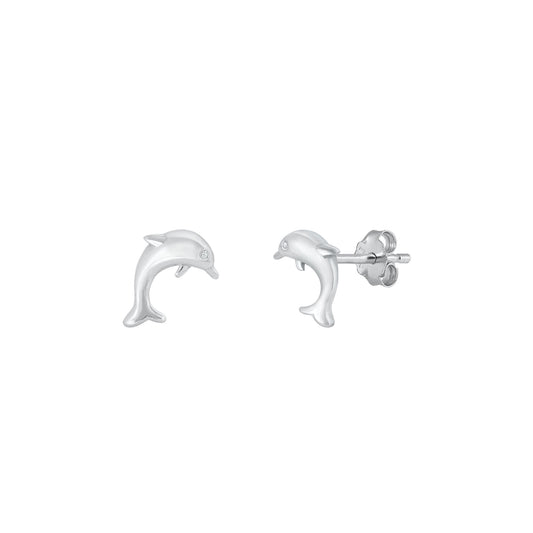 Silver Earrings - Dolphins