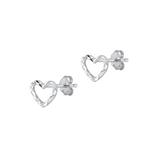 Silver Earrings - Heart