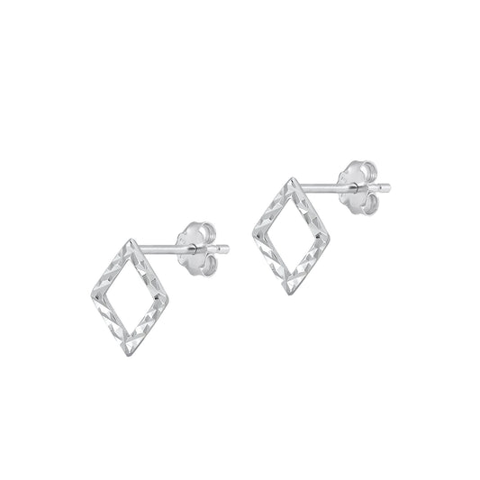 Silver Earrings - Diamond