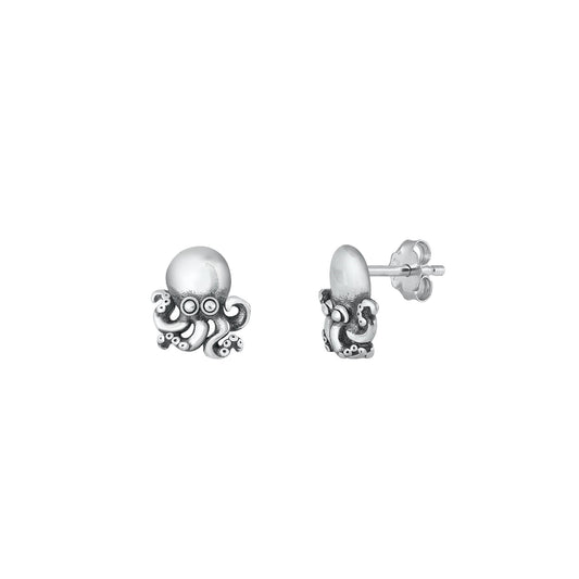 Silver Earring - Octopus