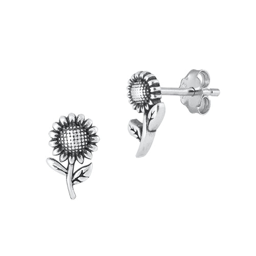 Silver Earrings - Sunflower