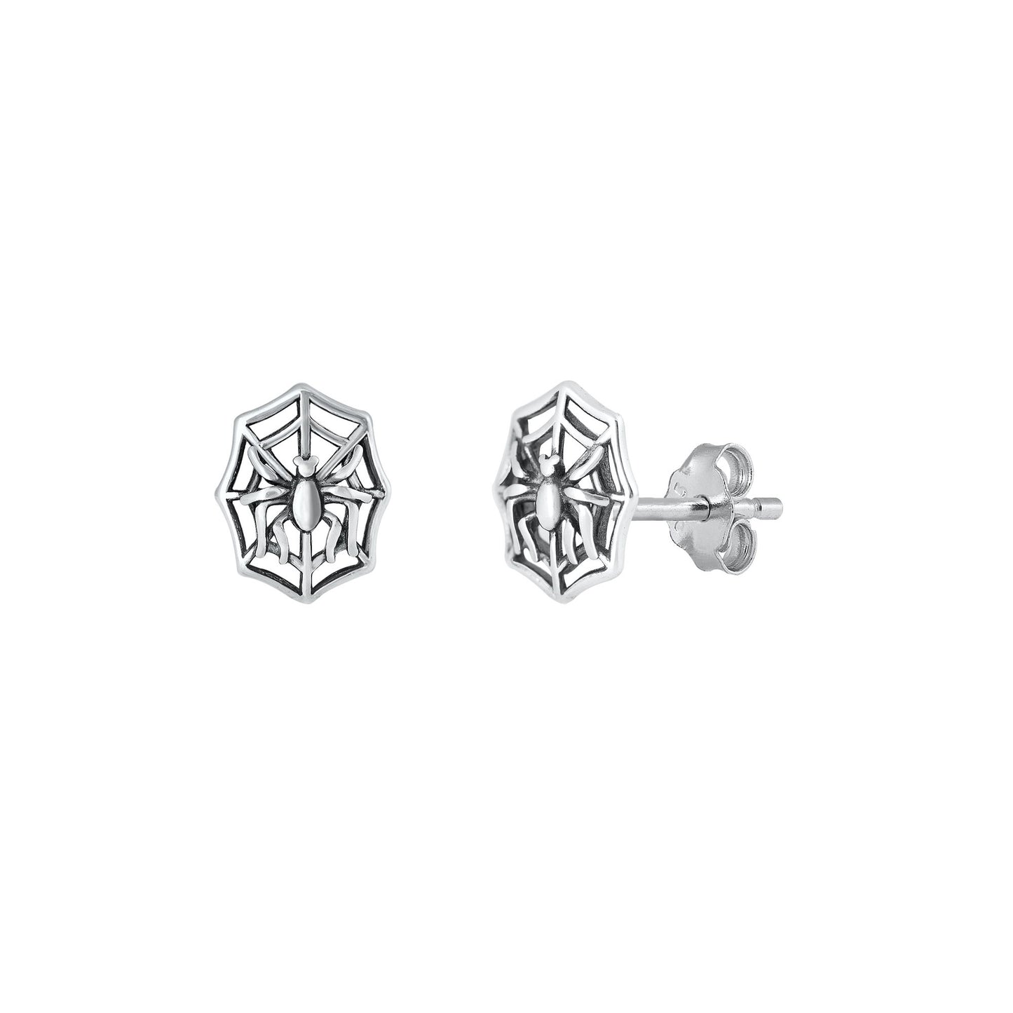 Silver Earrings - Spider