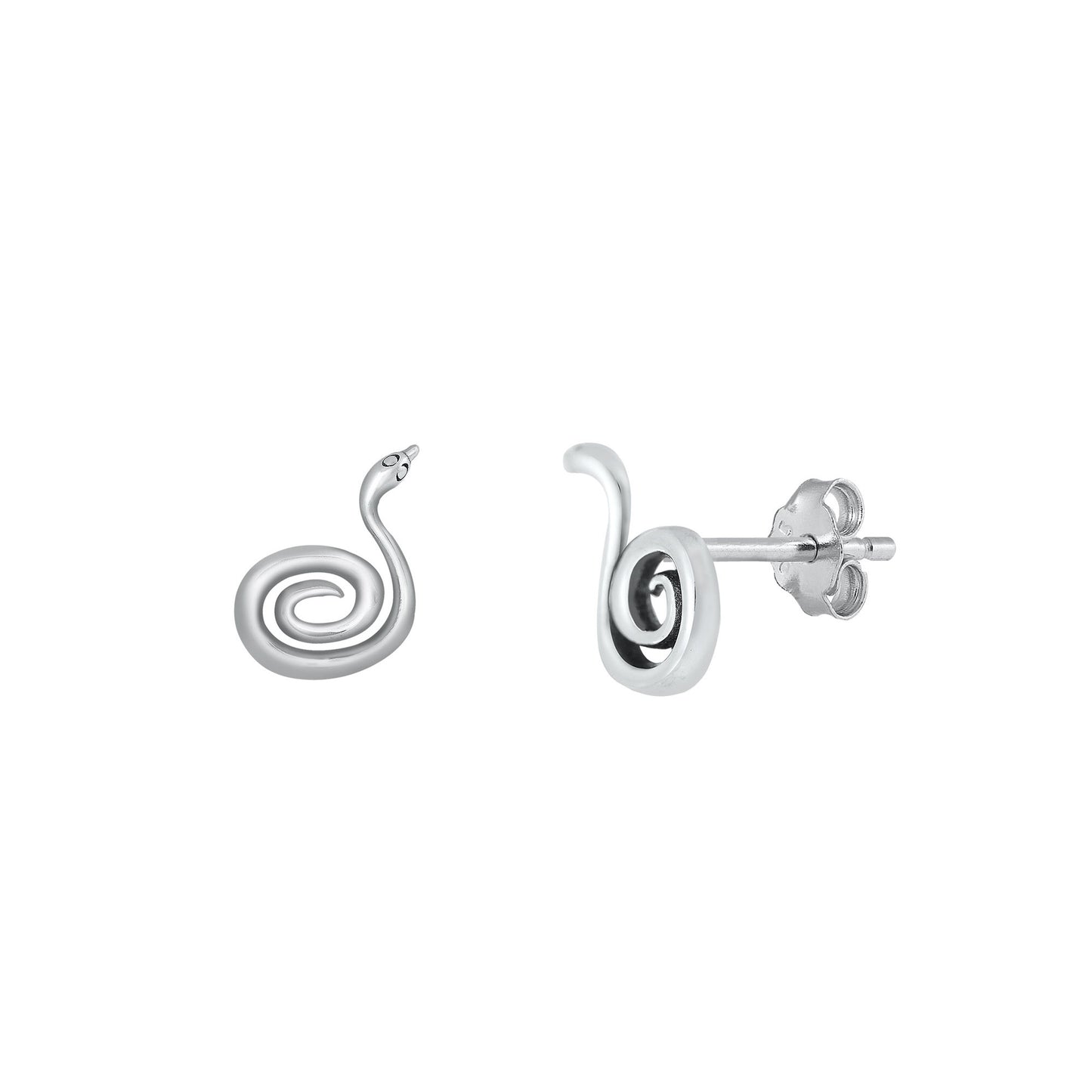 Silver Earrings - Snake