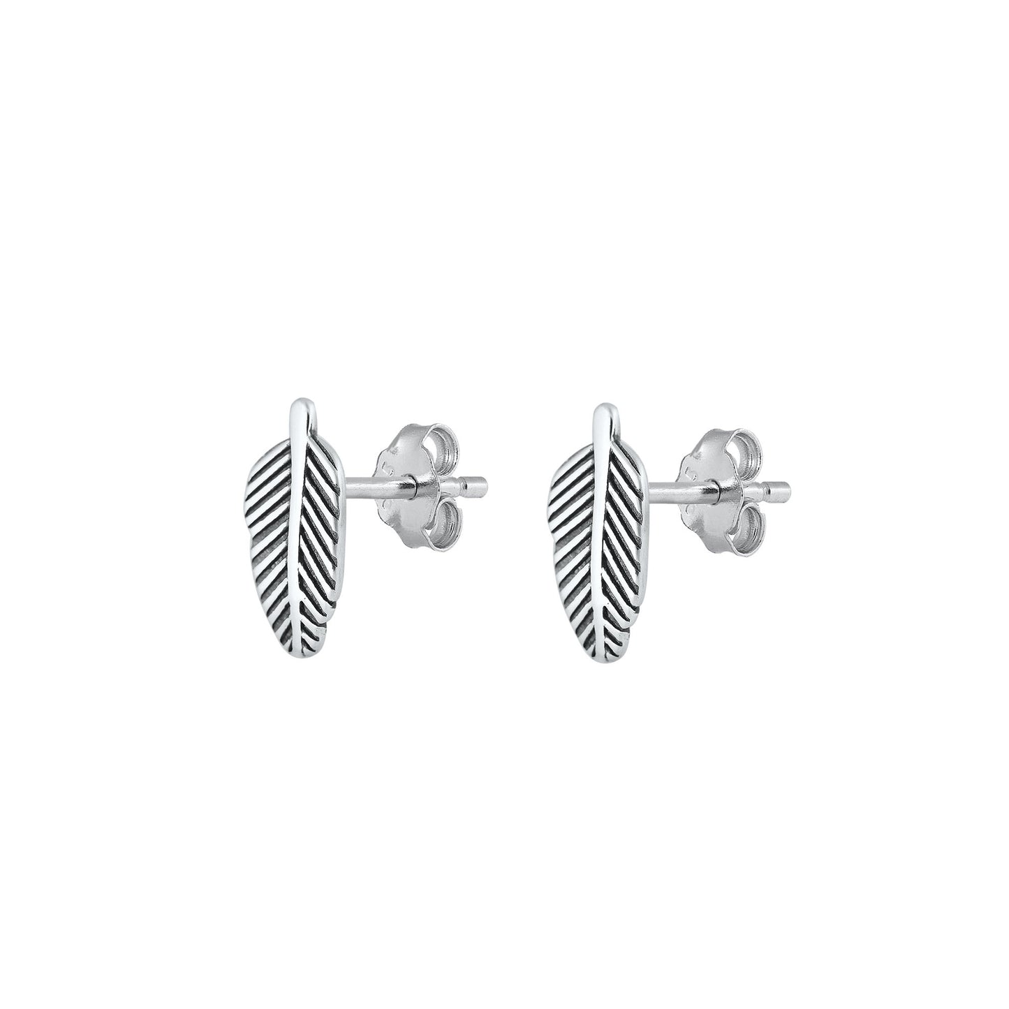 Silver Earrings - Feather