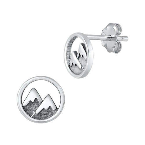 Silver Earrings - Mountains