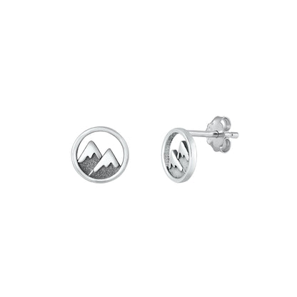 Silver Earrings - Mountains