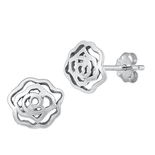 Silver Stud Earrings - Flower