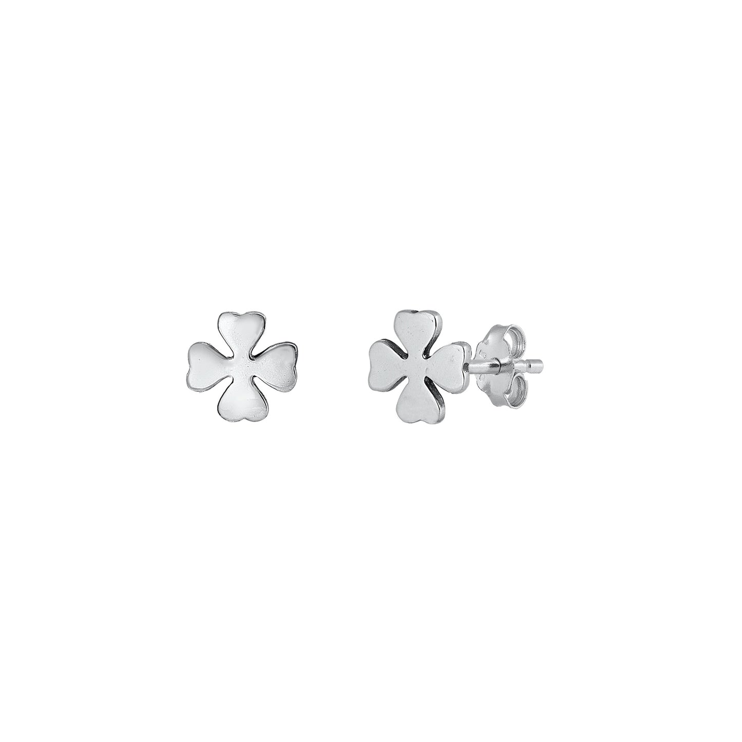 Silver Earrings - Clover