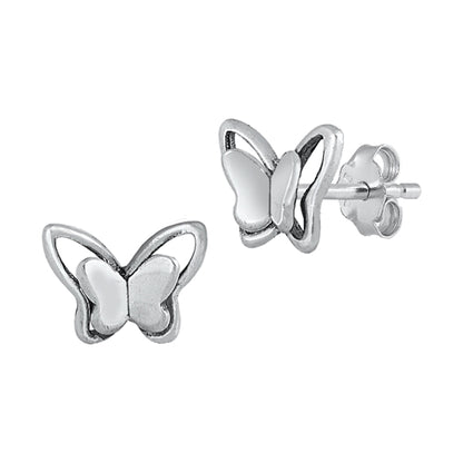 Silver Earrings - Butterfly