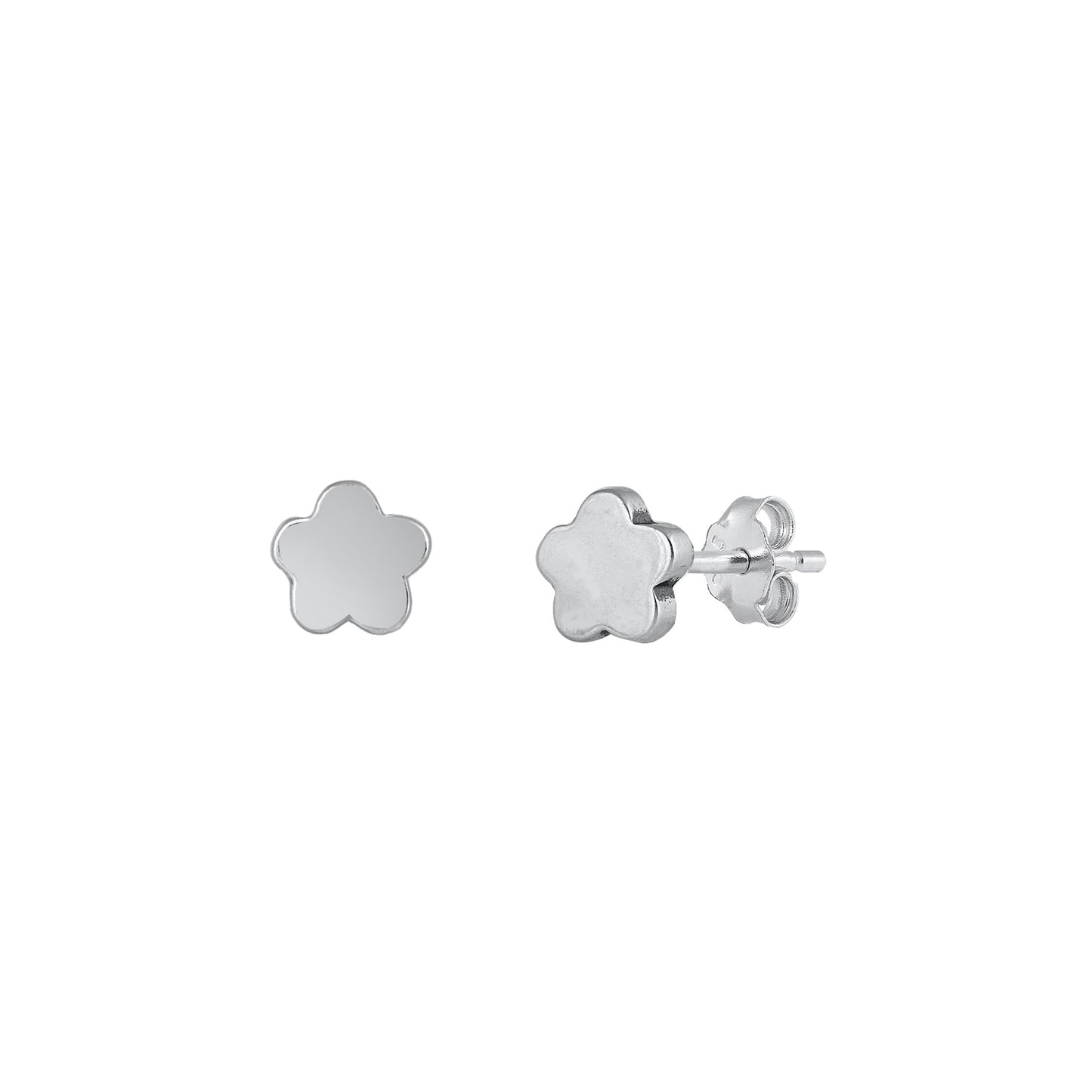 Silver Earrings - Flower