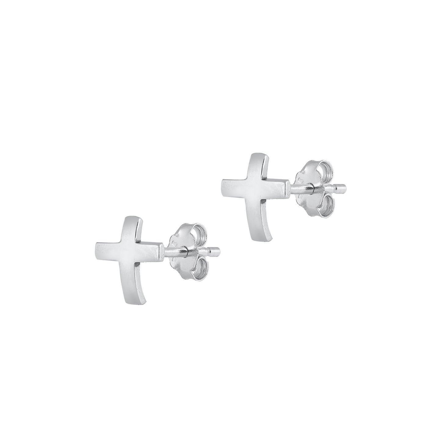 Silver Earrings - Cross