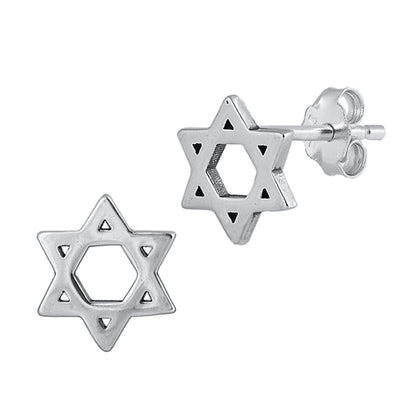 Silver Earrings - Star of David