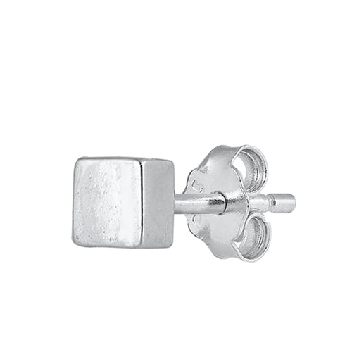 Silver Earrings - Cube