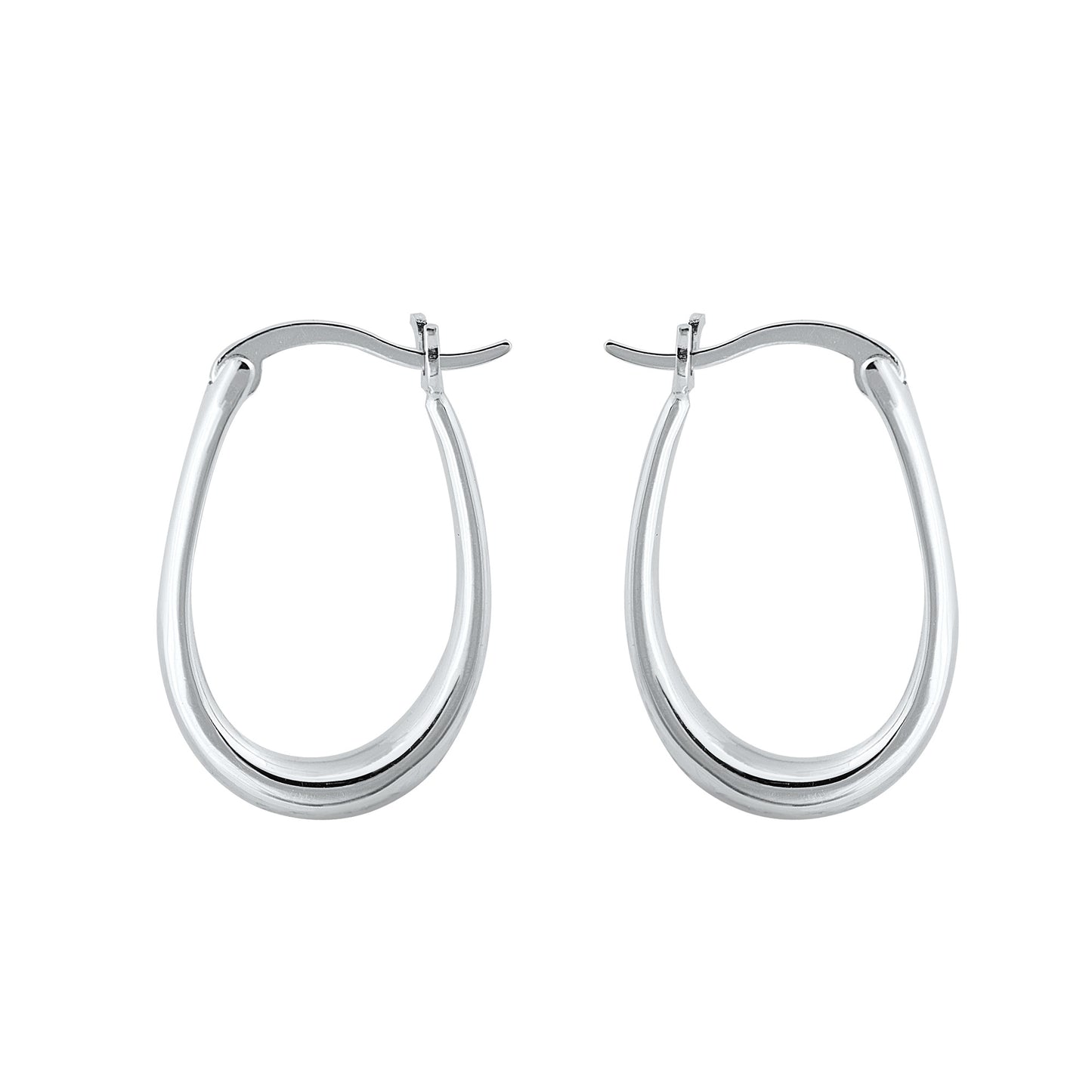 Silver U-Shaped Hoops