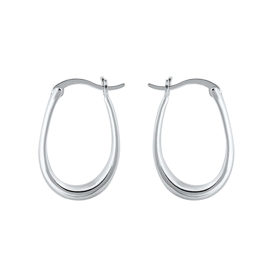 Silver U-Shaped Hoops