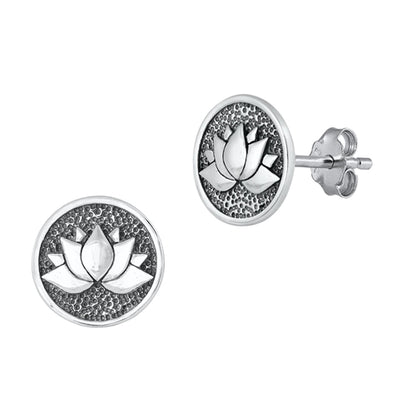 Silver Earrings - Lotus