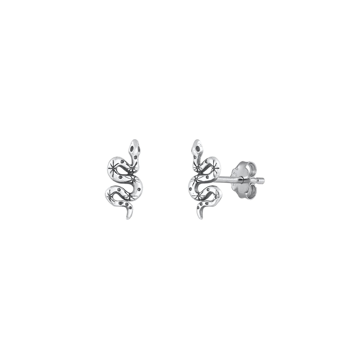 Silver Earrings - Snake