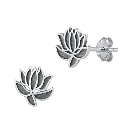 Silver Earrings - Lotus