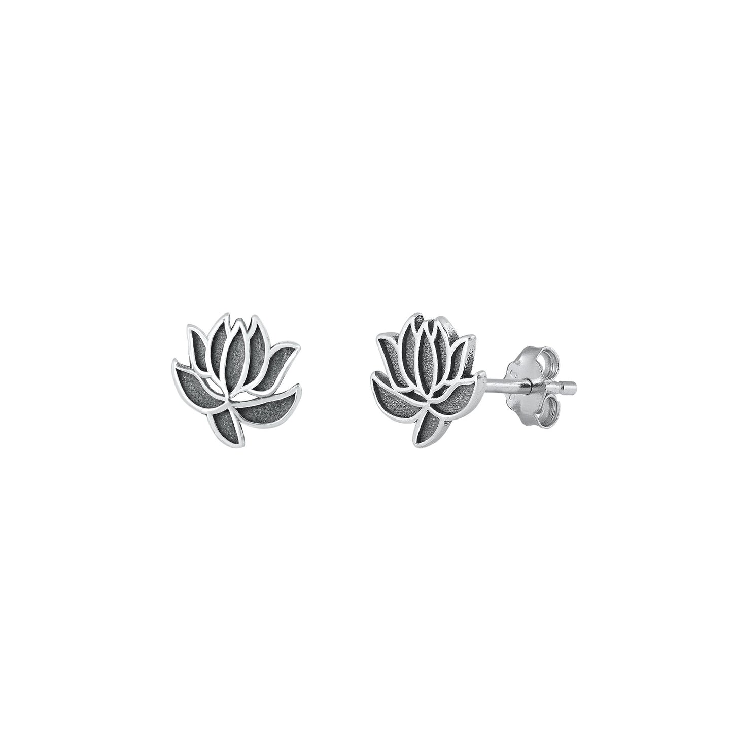 Silver Earrings - Lotus