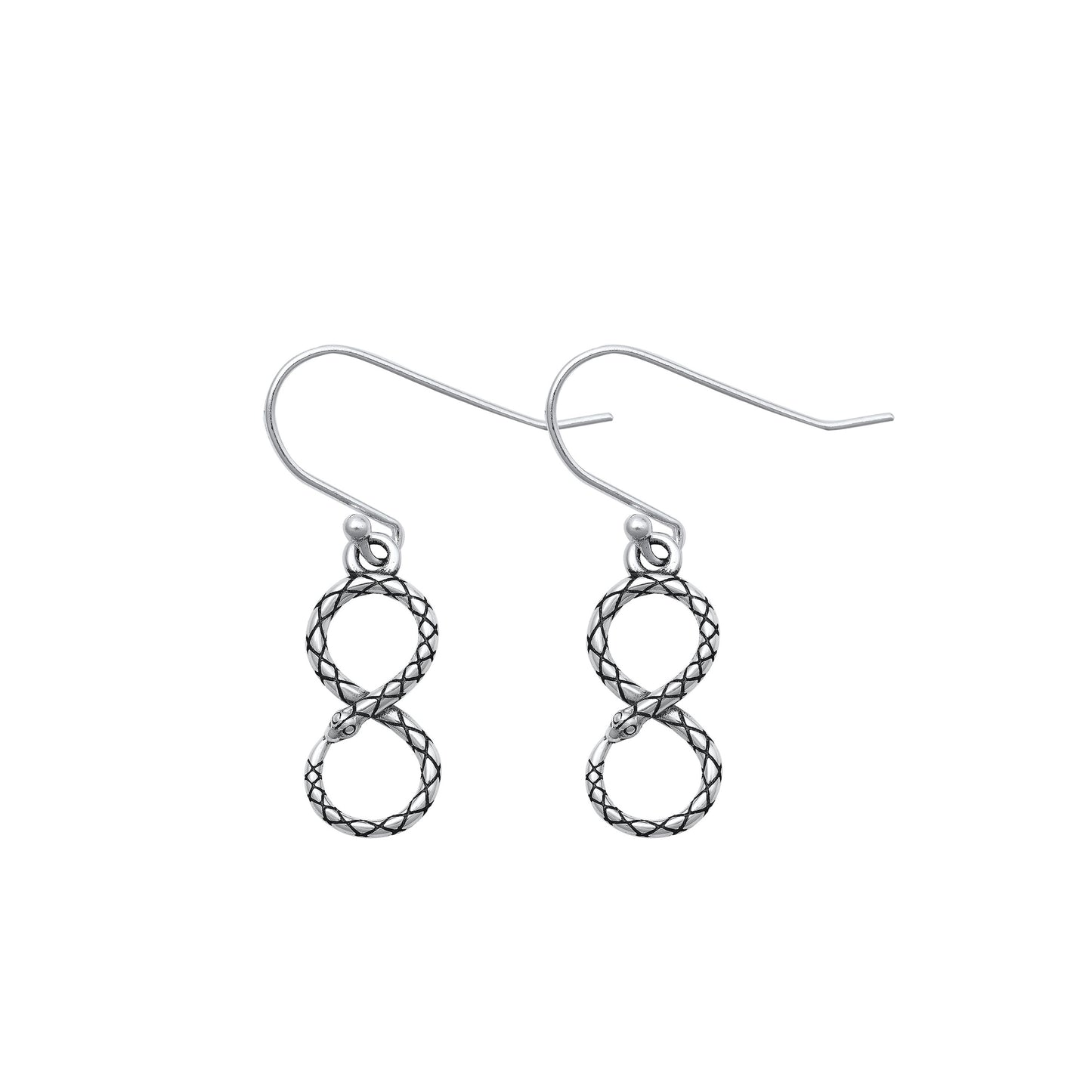 Silver Earrings - Infinity Snake