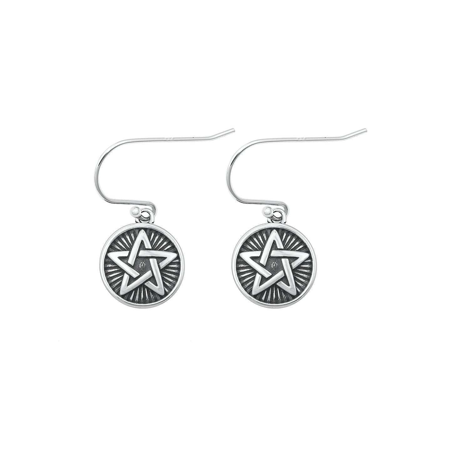 Silver Earrings - Pentagram